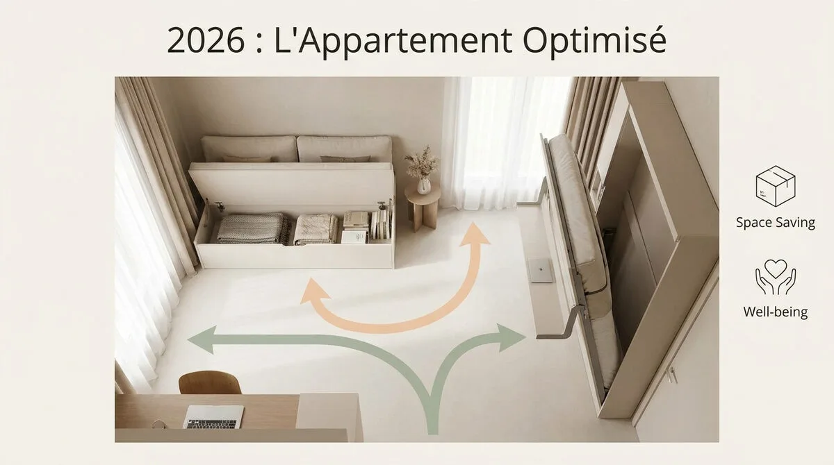 Appartement optimisé avec mobilier multifonction