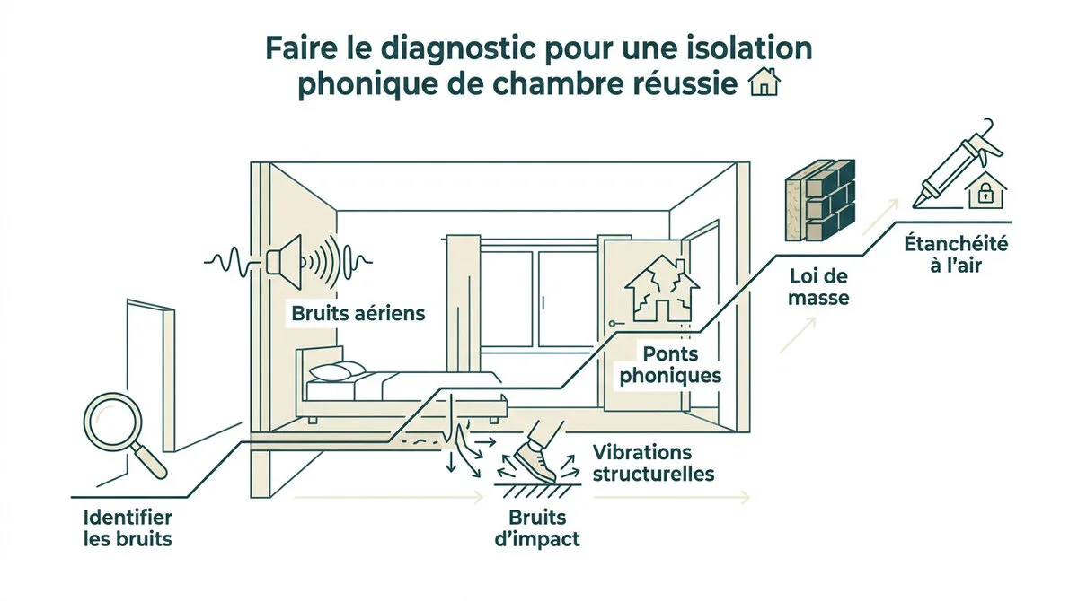 Diagnostic des nuisances sonores dans une chambre à coucher pour une isolation phonique optimale