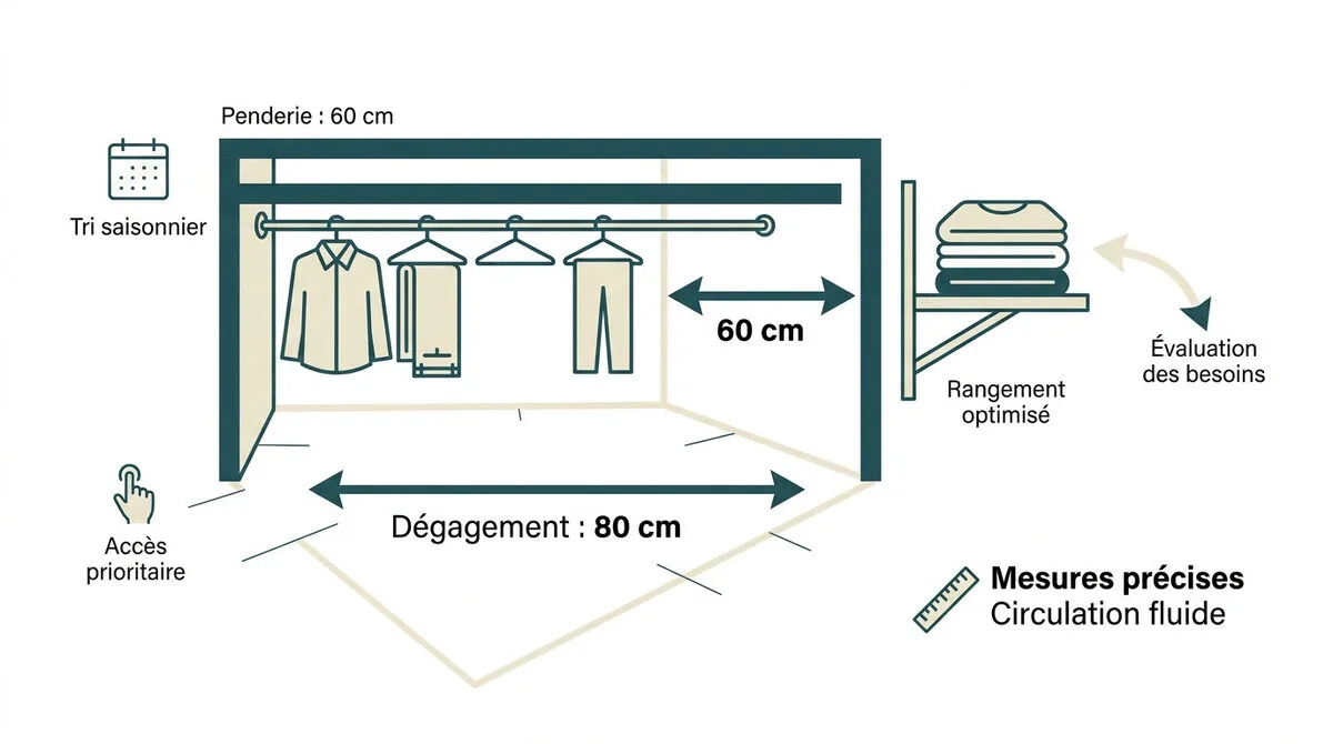 Planification des dimensions pour un dressing petit espace optimisé