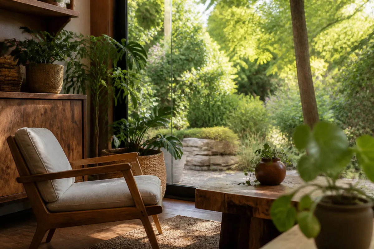 Créer une transition sensorielle entre votre salon et le jardin 🍃